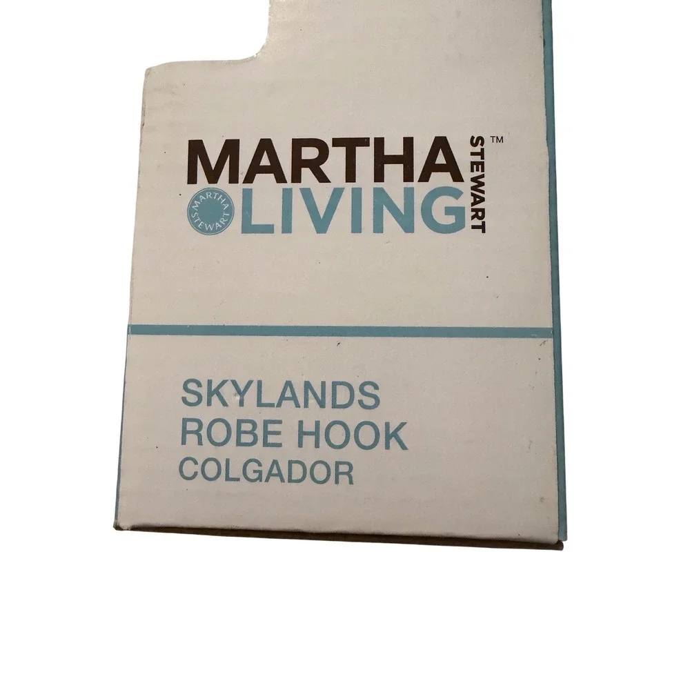 Martha Stewart Living Skylands Robe Hook Brushed Nickel 360 091 Wall Mount NEW
